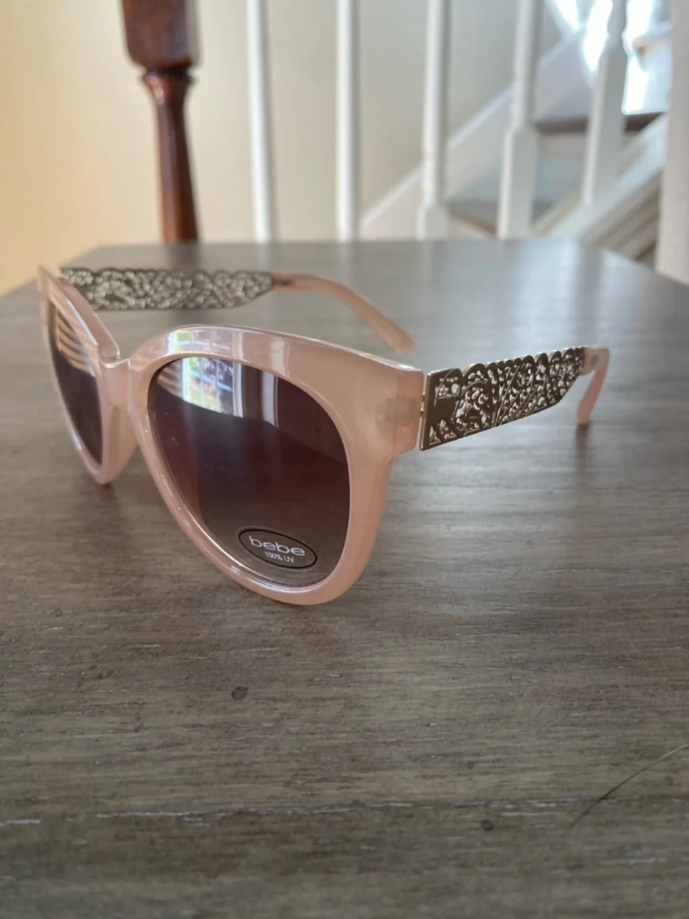 New BEBE BB7167 001 Taupe & Silver PEACEFUL Sunglasses